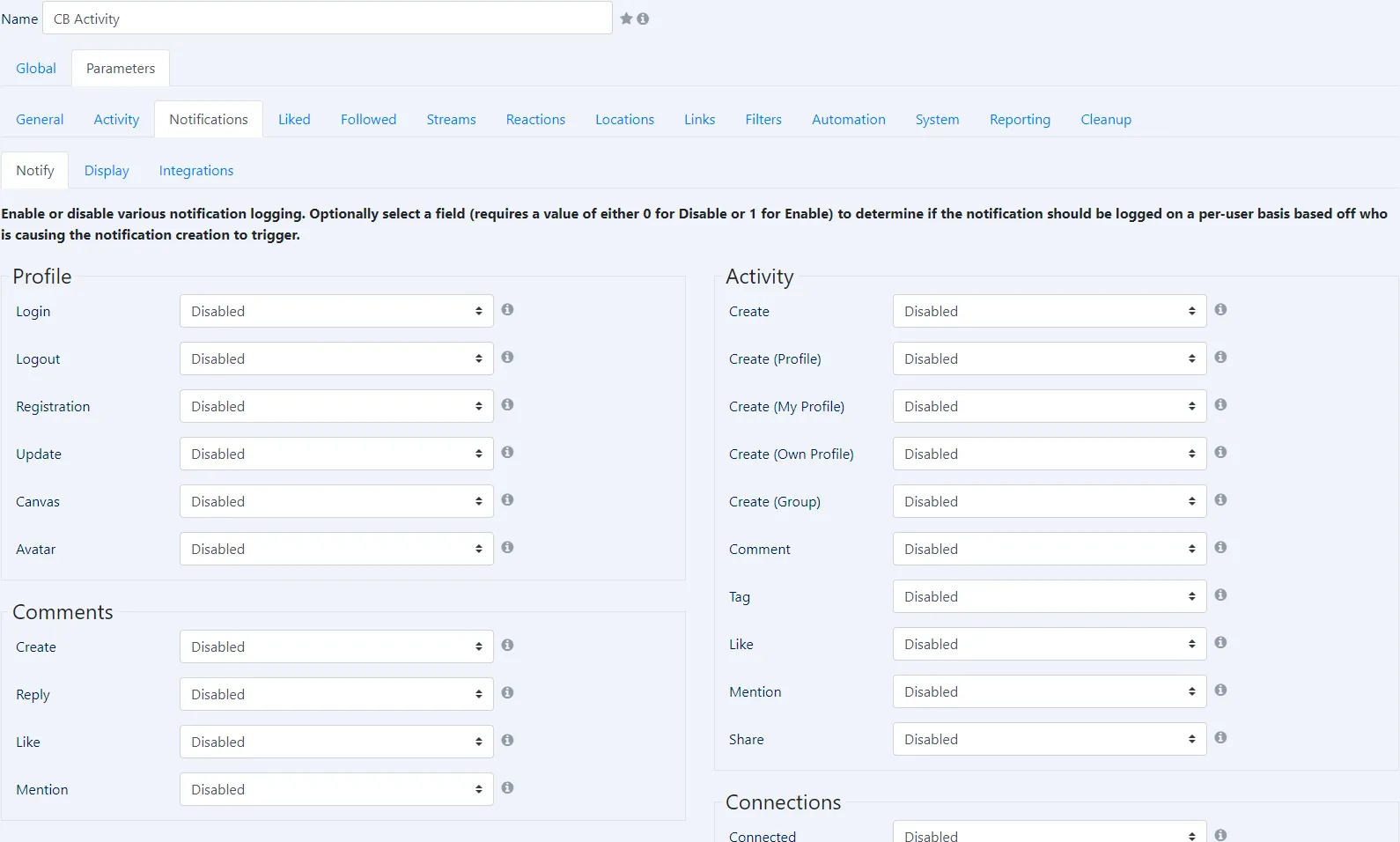 notification logging management