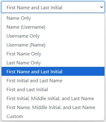 name formats