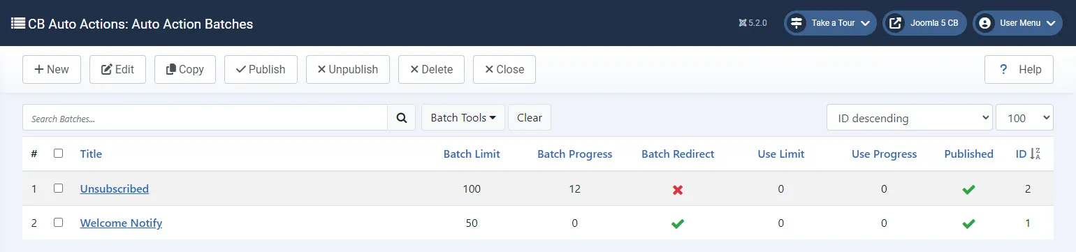 manage batches