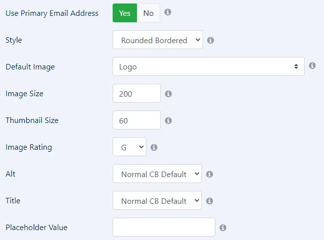 gravatar configuration