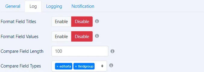 log configuration