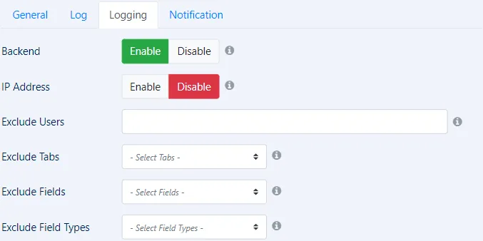 logging configuration