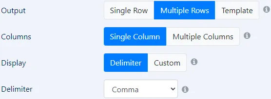 query field display